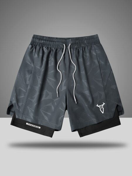 Men's Dark Gray Military Sports Shorts